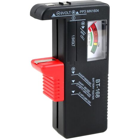 Universal Battery Tester, Digital Battery Tester for AA, AA, C, D, PP3, 9V, 1.5V, Button Cell Batteries, Works Without Battery, Ideal Tester for Testing Your Old Batteries (Model: BT-168) (1/5)