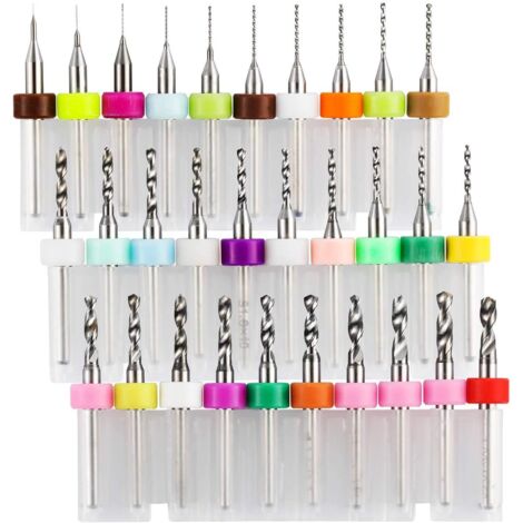 30pcs PCB Drill Bit Set, 0.1mm-3.0mm, 1/8