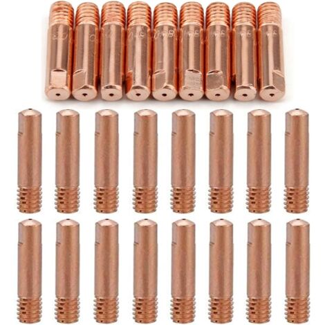 Reboot 40pcs MB15 15AK Gas Nozzles Contact Nozzles Nozzle Holder 0.8/1.0mm MIG/MAG Welding Torch Consumables MIG Contact Tips MIG Welding Machine (20pcs-0.8mm, 20pcs-1.0mm)