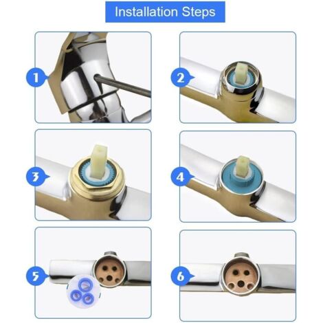 2 x Ceramic Faucet Cartridges for Mixer Valve Replacement 40mm Basin ...