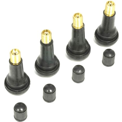 TR413 Set of 4 Push-In Tire Valves Length 45mm (1/4)