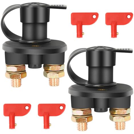 2pcs 12v/24v Battery Circuit Breaker ON/OFF Switch Car Battery Disconnect Switch for Yacht, Boat, Truck, Bus, RV, Car, Motorcycle (1/5)