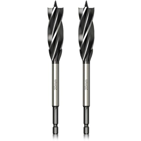20mm x 165mm x 2pcs Professional Wood Drill Bit, Self-Feeding Pilot Drill Bit, 1/4 Inch Hex Shank Drill Bit for Woodworking (1/5)