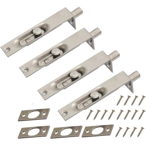 2 Pairs Heavy Duty Stainless Steel Lever Door Locks for Primary and Secondary Doors, Double Sided Security Door Latch (4 Inch) (1/5)
