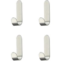 10 pcs Stainless Steel Adhesive Hooks, Self-Adhesive Hooks for Towels, Keys, Home, Kitchen, Bathroom, Rustproof and Waterproof