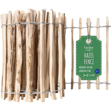 Hazel Wood Fence 50 cm x 5 m – Slat Spacing 3–5 cm