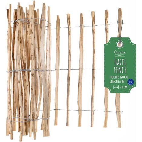 Hazel Wood Fence 120 cm x 5 m – Slat Spacing 7–9 cm