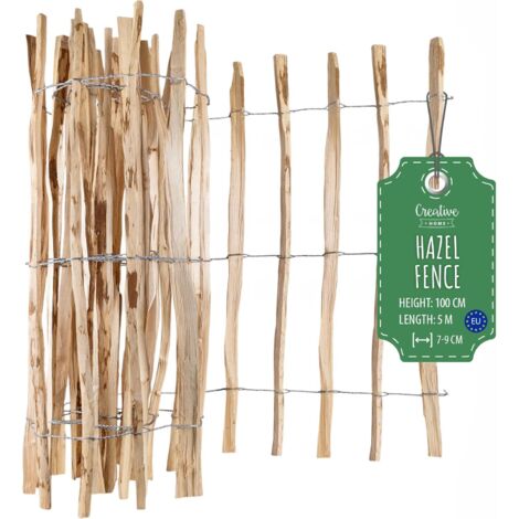 Hazel Wood Fence 100 cm x 5 m – Slat Spacing 7–9 cm