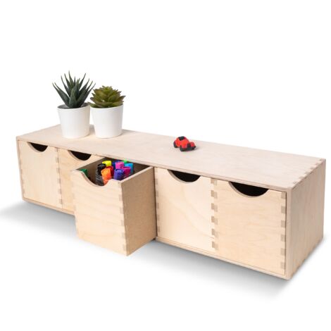 Small Wooden Drawer Unit 5 Drawers – 57 x 13 x 13 cm