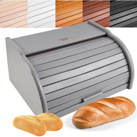 Beech Wood Bread Box Grey 38 x 28.5 x 17.5 cm