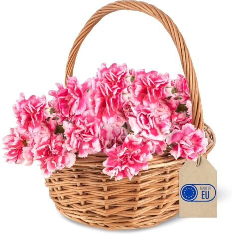 Handwoven Wicker Easter Basket 22 x 22 x 26 cm – Brown