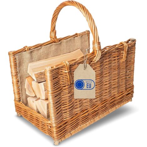 Wicker Firewood Log Basket 45 x 30 x 47 cm