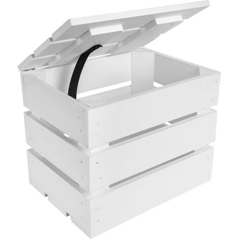 Large White Wooden Storage Box 27.5 x 20 x 21.5 cm