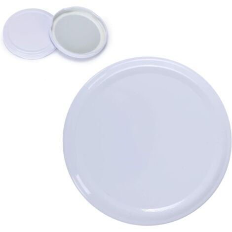 Trintion 100 Couvercles à visser/Twist-Off pour Bocaux de Conservation, Rond 82 mm,Compatible avec les pots à lait et les verres de yaourtière (Blanc) (1/5)