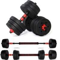 BALLSHOP Musculation Reglable, 20kg,Ensemble D'haltères Pour Hommes 2 En 1, Disque Musculation Dumbbells Barres Pour La Salle De Sport