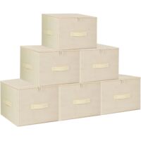 KingSaid Lot de 3 boîtes de rangement pliables en lin avec couvercle à glissière, panier rangement avec couvercle pour vêtements, boite de rangement vetement, paniers et boîtes de rangement maison (Be