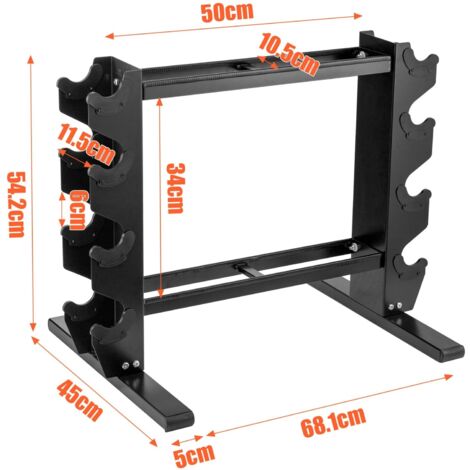 Trintion Heavy Duty Dumbbell Rack Multi-Tier Weight Rack Compact Dumbbell Rack for Dumbbell and Kettlebell Storage Compact Gym Equipment Organizer for Home Gym - Sturdy Steel Frame