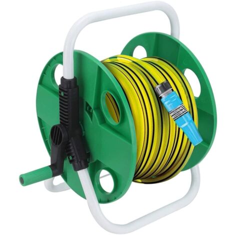 Trintion Hose Reel 45m Pipe Reel Holder Hose Pipe Reel Portable Water Pipe Free Standing for Garden