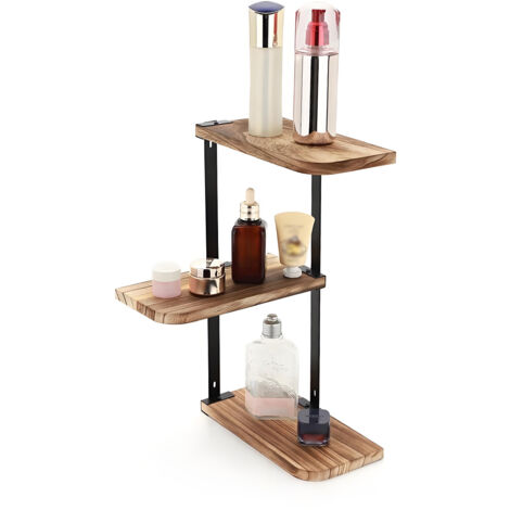 Youyijia Corner Shelf 3 Tier Floating Shelves Wall Mounted Rustic Home Display Storage Rack Small Wood Shelves for Bedroom Enterway Living Room Bathroom Retro (1/5)