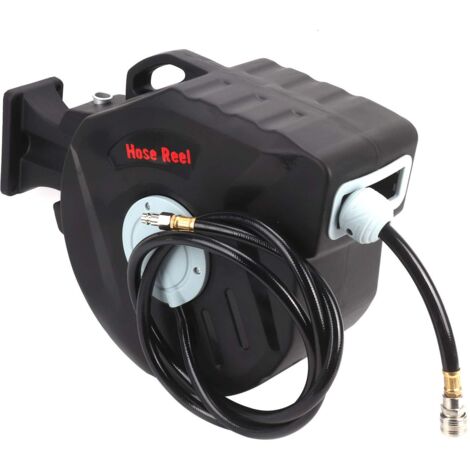 Trintion Hose Reel 20m+2m,Retractable Air Hose Reel Includes Wall Fixings,180° Pivot Swivelling,Long Reach