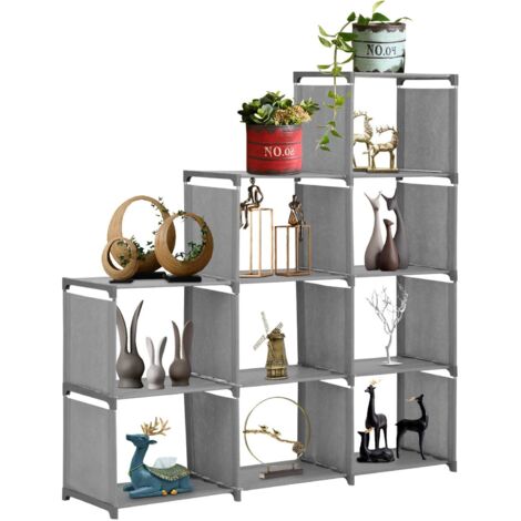 Trintion Bookcase, 9 Cube Storage Unit Bookshelf, Under Stairs Storage, Multi-Use Cube Storage Organiser for Living Room Bedroom Books Toys Clothes Tools Grey (1/5)