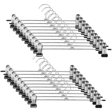 Youyijia 20 Pcs Pants Hangers with Metal Clips Trouser Skirt Hangers Anti-Slip Clip for Space Saving (1/5)