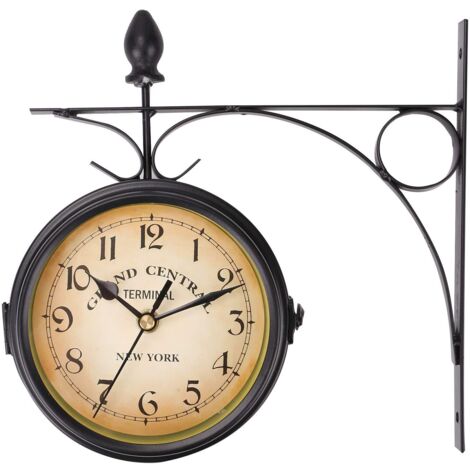 Youyijia Double Sided Wall Clock 4.8 Inches Outdoor Clock Vintage Wall Mounted Garden Clock Weatherproof Fashion Design with Outside Bracket (1/5)
