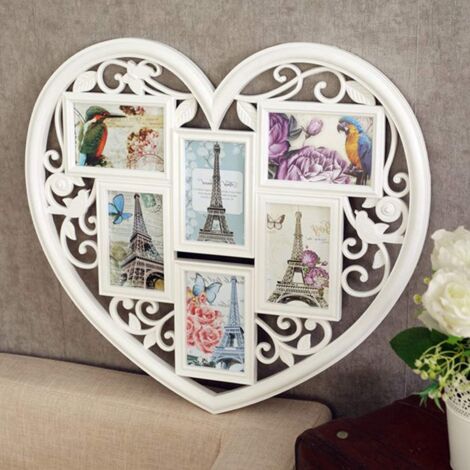 Youyijia Heart Shape Photo Frame 6 Photos 3D Large Heart Photo Frame ...