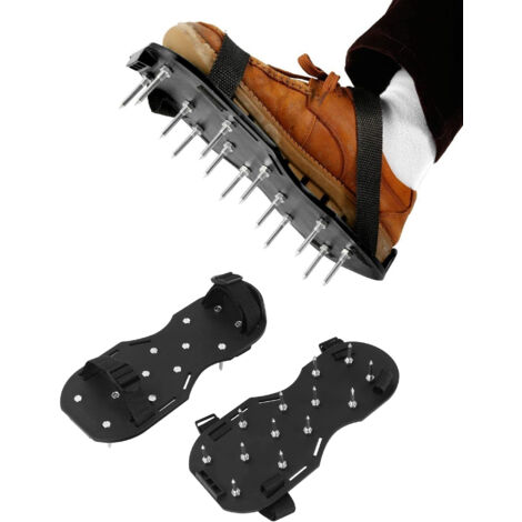 Holdfiturn 1 Pairs of Nail Spiked Aeration Shoes Lawn Aerator Shoes 20 mm Studded Soles Spikes Screed Flooring for Effectively Aerating Lawn Grass Yard Soil (1/5)