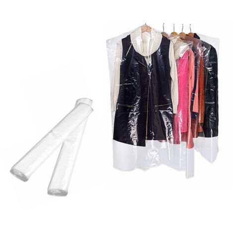 Trintion 50PCS Garment Bags - 60x100cm Clear Clothes Covers - Plastic Dustproof Suit Dry Cleaning Bags for Men Women (1/5)