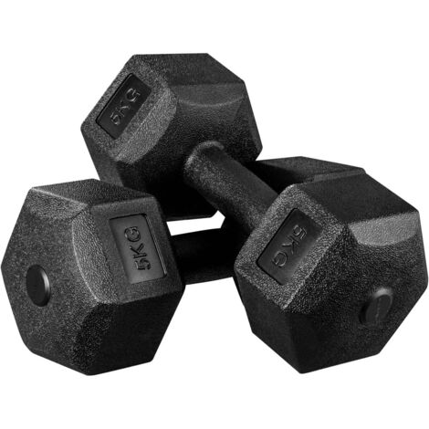 Youyijia 2PCS Dumbbells Pair 5kg Hexagon Dumbbells Set Arm Hand Weight Dumbbell Hand Weight Set Dumbbell Sports for Strength Training Home Workout Aerobic (1/5)