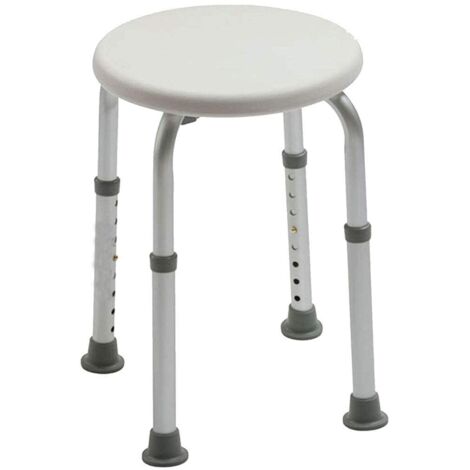 Shoze Shower Stool Adjustable Shower Chair Height Disability Bathroom Seat Multi Purpose Round Bath Bench Healthcare Aid Shower Chair for Elderly Pregnant Women