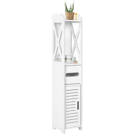 Trintion Bathroom Floor Cabinet 3 Tier Slim Storage Cabinet 18X20X80cm Waterproof FreeStanding White Storage Unit (1/5)