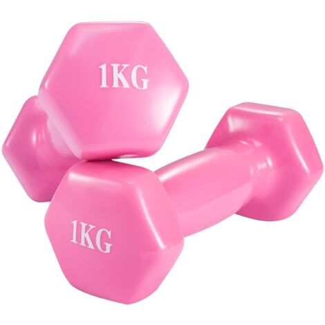 Youyijia Dumbbell Hand Weights Pair Home Exercise for Women Men Arm Pilates Dumbbells in 1kg Set