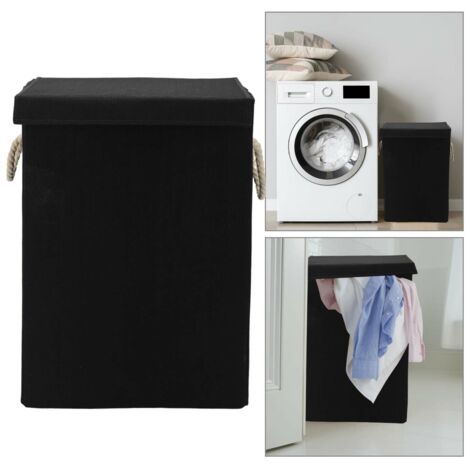 Youyijia Slim Laundry Baskets with Lid Foldable 72L Large Laundry Hamper Washing Linen Baskets Collapsible Laundry Bin Freestanding Tall Clothes Hamper for Laundry Rooms Bedroom Bathroom Black