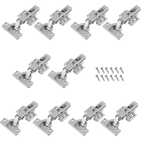 Trintion 10 PCS Cabinet Hinges with 35 mm Screw Home Kitchen Cabinet Hinge Nickel-Plated 110 Degree Soft Closing Hinge Cover (1/5)