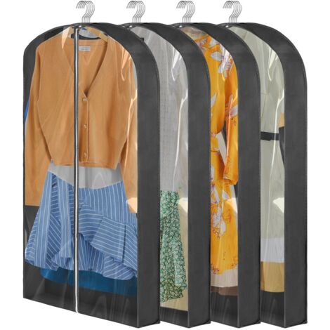 BALLSHOP 4 Pack Clothes Storage Bag with Zip 60 X 100cm Hanging Coat Storage Bag Suit Bags and Garment Covers for Wardrobe (1/5)