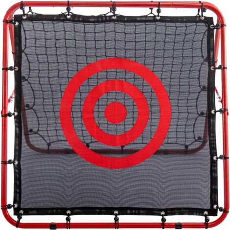 Trintion Football Rebounder Net Double Sided 100x110x100cm Adjustable Soccer Goal Kickback Target Portable Training Equipment Red