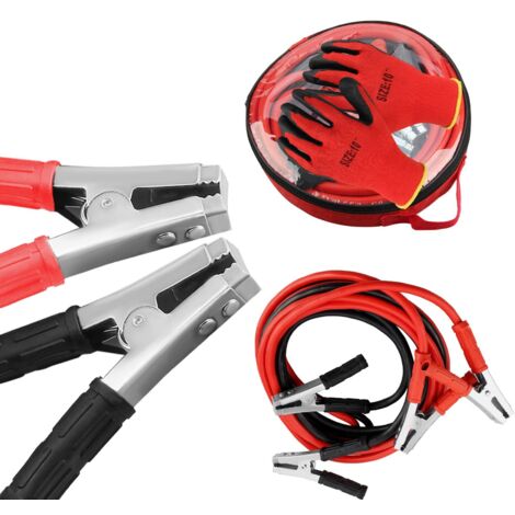 Youyijia Jumper Cables 5M 2000AMP Insulated Booster Cables Heavy Duty Booster Cables Professional Battery Booster Jump Lead with Safety Gloves and Carry Bag for Battery HGV Cars Vans Truck (1/5)