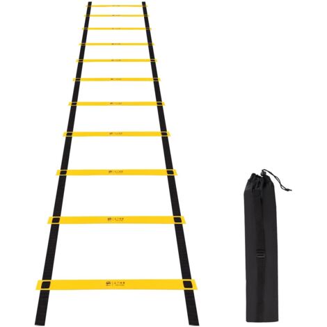Supernic 6M 20ft Training Ladder Agility Speed Training Ladder 12 Rungs Fitness Foot Speed Training Ladder Outdoor Exercise Equipment for Home Gym Use