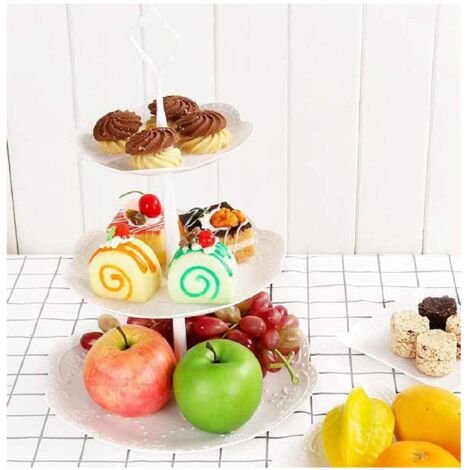 Dhouse 3 Tier Cake Display Stand,Cupcake Stand,Donut Stand,Afternoon Tea Stand,Pick and Mix Stand,Cup Cake Stand for Birthday, Wedding, Party(Round) (1/5)