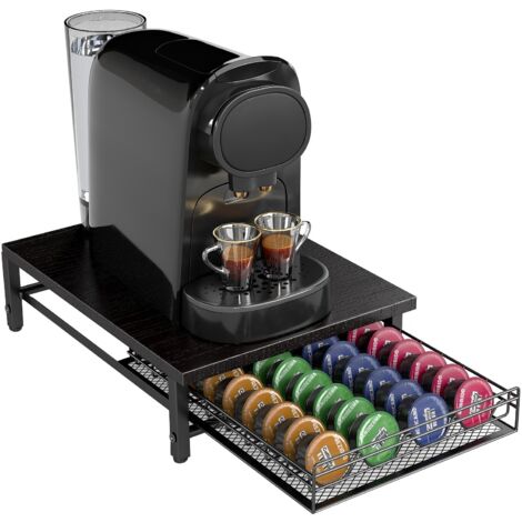 Coffee Pod Drawer Holder for Tassimo Capsule 35pcs for Nespresso® OriginalLine Pods Drawer Coffee Machine Storage Organizer Stand Sliding for Kitchen Countertop (Black) (1/5)