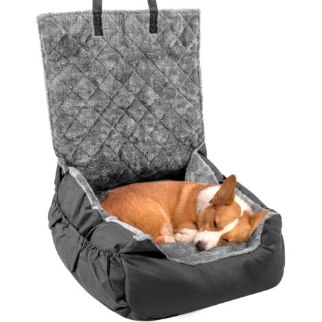 Supernic Dog Car Seat for Small and Medium Dogs Under 16kg, Washable Portable Booster Seat with Storage Pockets and Clip-On Leash, Pet Car Bed Carrier for Travel, Soft Dog Car Bed with Non-Slip Base (1/5)