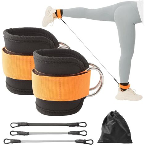 Resistance Bands with Ankle Straps Glute Leg Workout Equipment Bands Booty Exercise for Women Ankle Weights Bands with Carry Bag Home Gym Fitness Pilates Lower Body Tra (Orange)