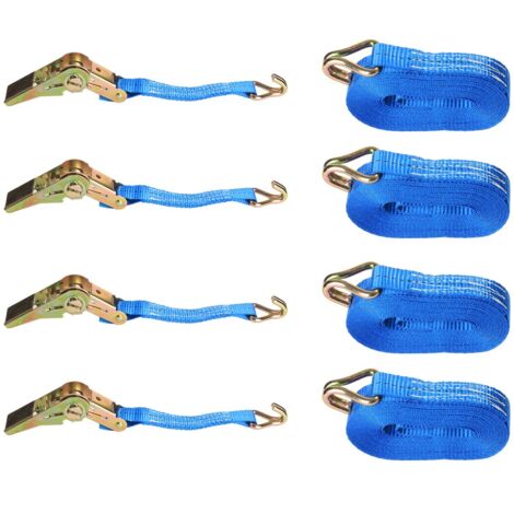 Trintion 4pc Ratchet Straps - 25MM, 5M, 800KG Heavy Duty Load Securing Straps With J Hooks for Trailer, Motorcycle, SUP, Kayak, Luggage, Cargo Transportation (1/5)