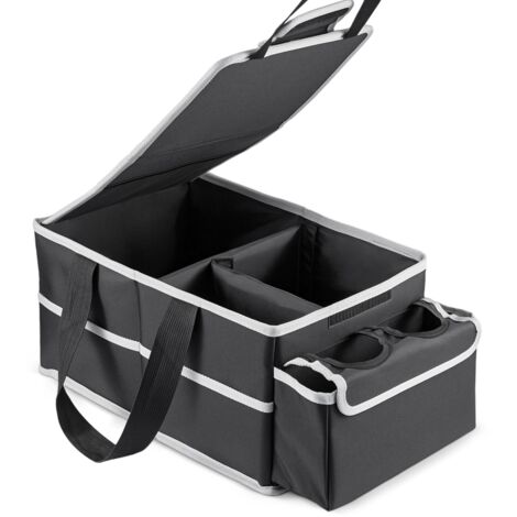 Youyijia Back Seat Organizer Foldable Car Organizer Front and Rear Seat Organizer with Dividers Cup Holders and Lids Suitable for Front Seat/Back Seat/Trunk Car Accessories Interior