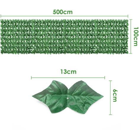 Youyijia Artificial Ivy Privacy Fence Screen 6m x 1m Garden Screening UV Protected Green Leaf Hedge Roll Screen Faux Vine Leaf Decoration for Outdoor Garden Wall