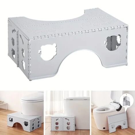 Foldable Toilet Stool - 7 Inch Height Adjustable Squatting Stool for ...
