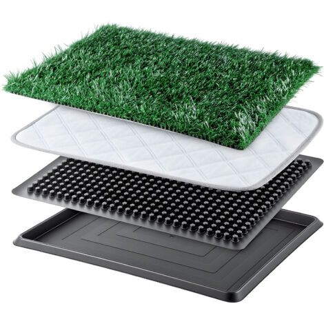 Dog Toilet Tray with Artificial Grass Reusable Dog Litter Tray for Puppies and Small Dogs, Portable Potty with Drainage System for Flat or Home Use Indoor (20 x 16 inch -Style 2) (1/5)