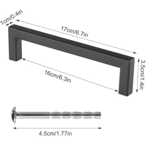 Trintion 15 Pack Black Cabinet Kitchen Handles Hole Center 160mm Square Bathroom Cabinet Handles